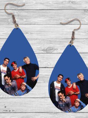 Backstreet Boys Earrings: Wooden Teardrop Hypoallergenic Earrings
